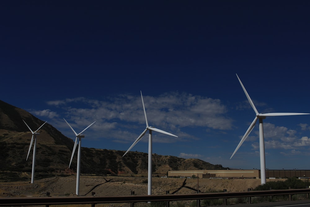 a group of wind turbines