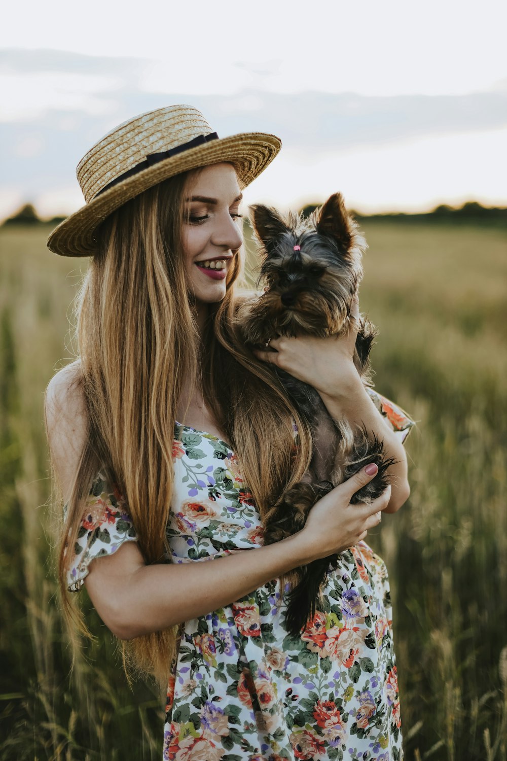 a person holding a dog