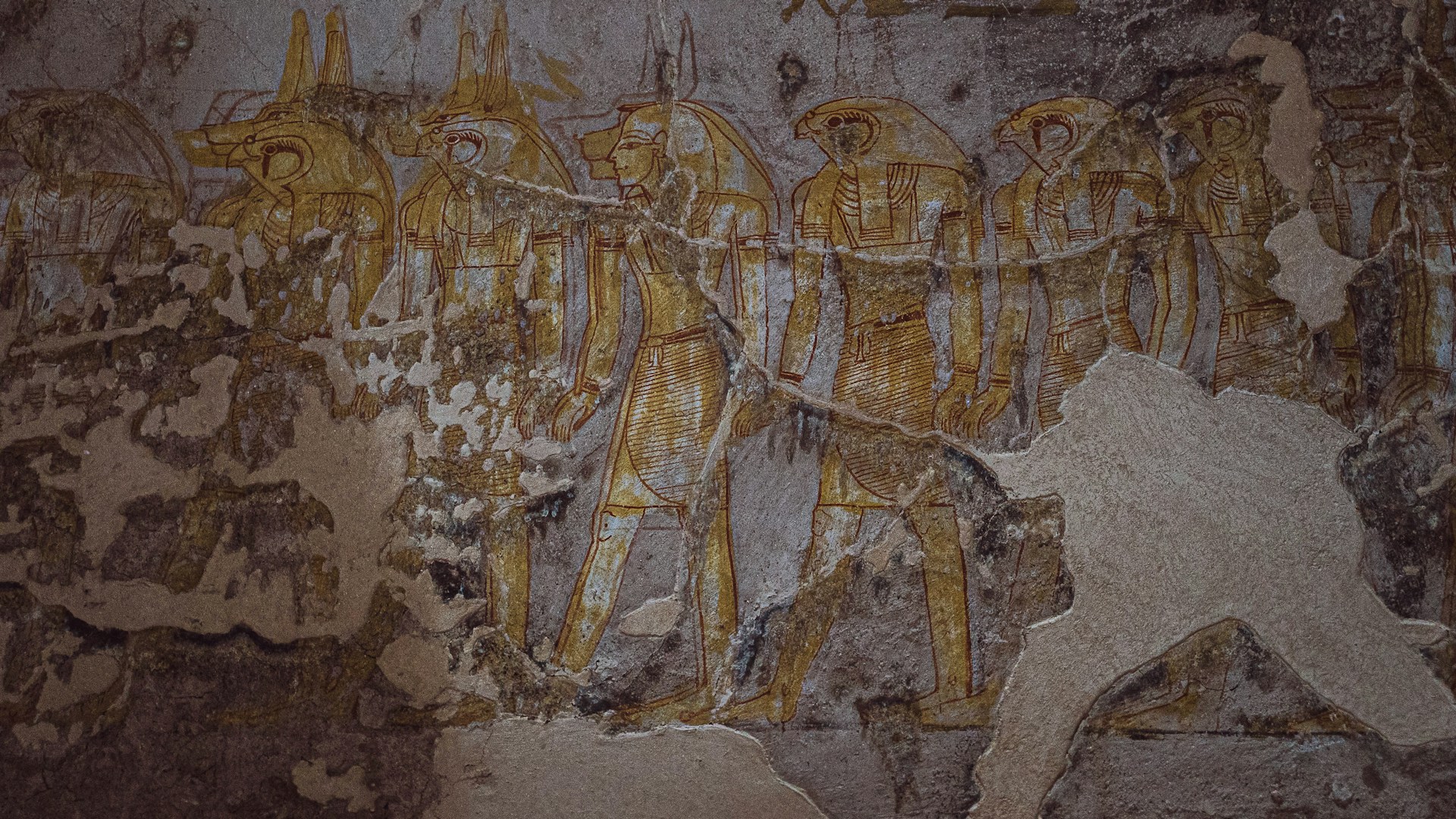 ancient carvings on a wall