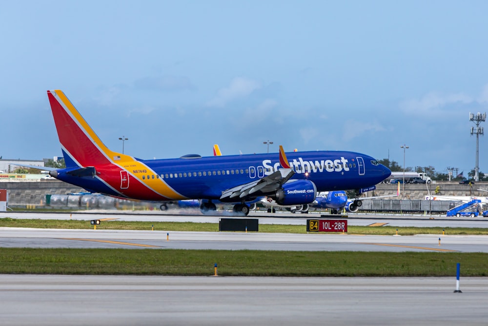 a large airplane on the runway