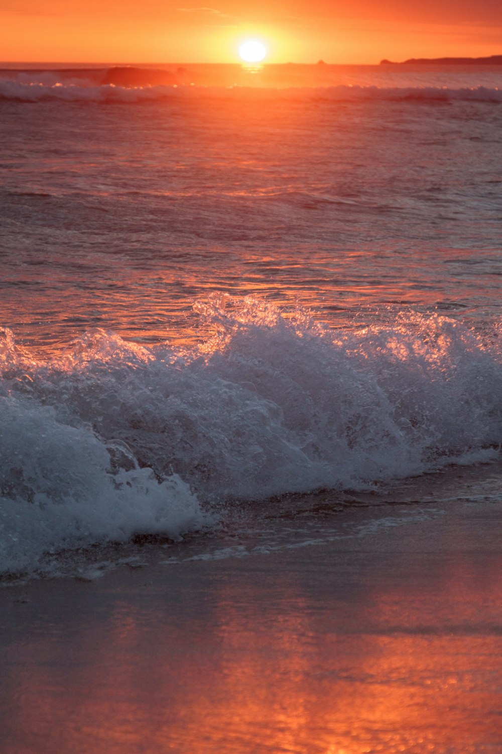 waves crashing on a beach