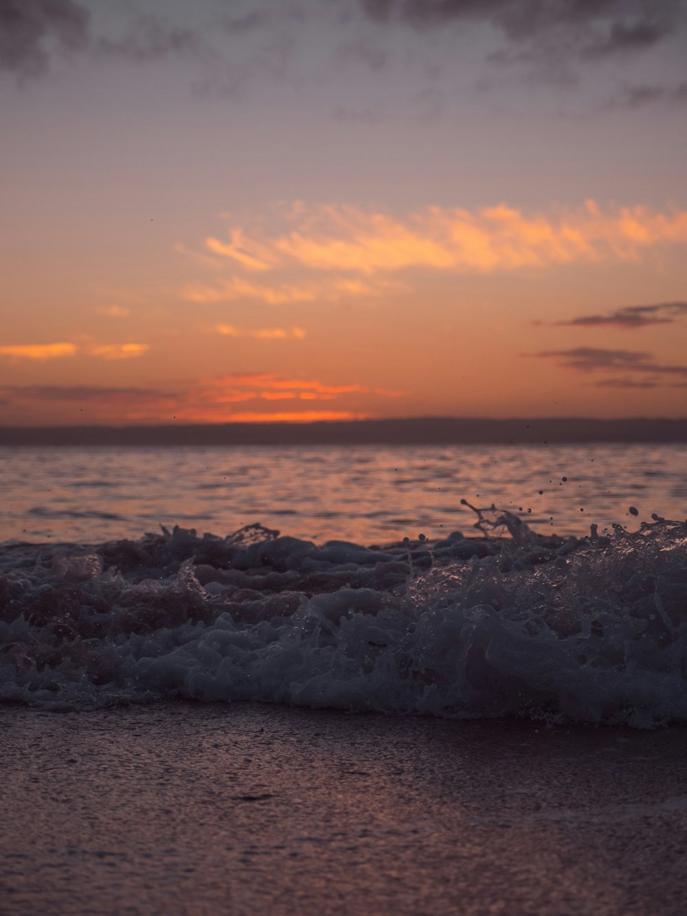 waves crashing on a beach