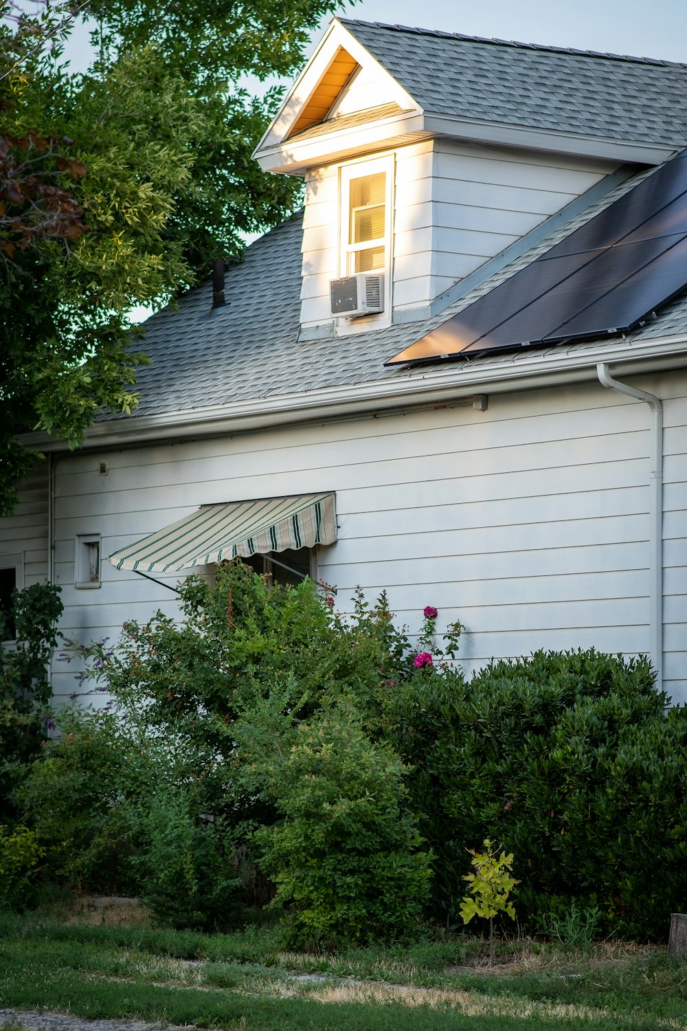 a house with a solar panel