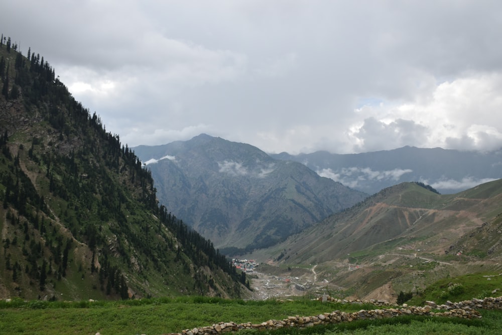 a valley between mountains