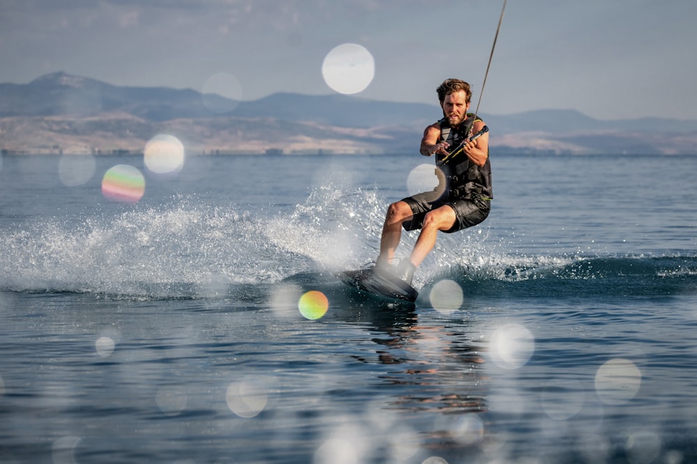 a man water skiing