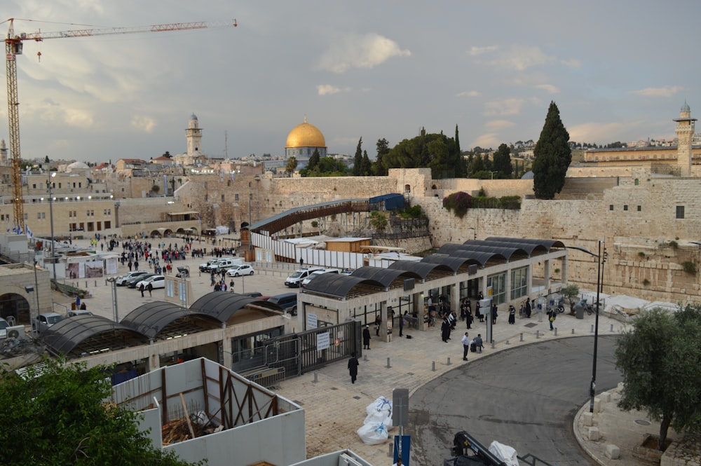 a city with a large domed building