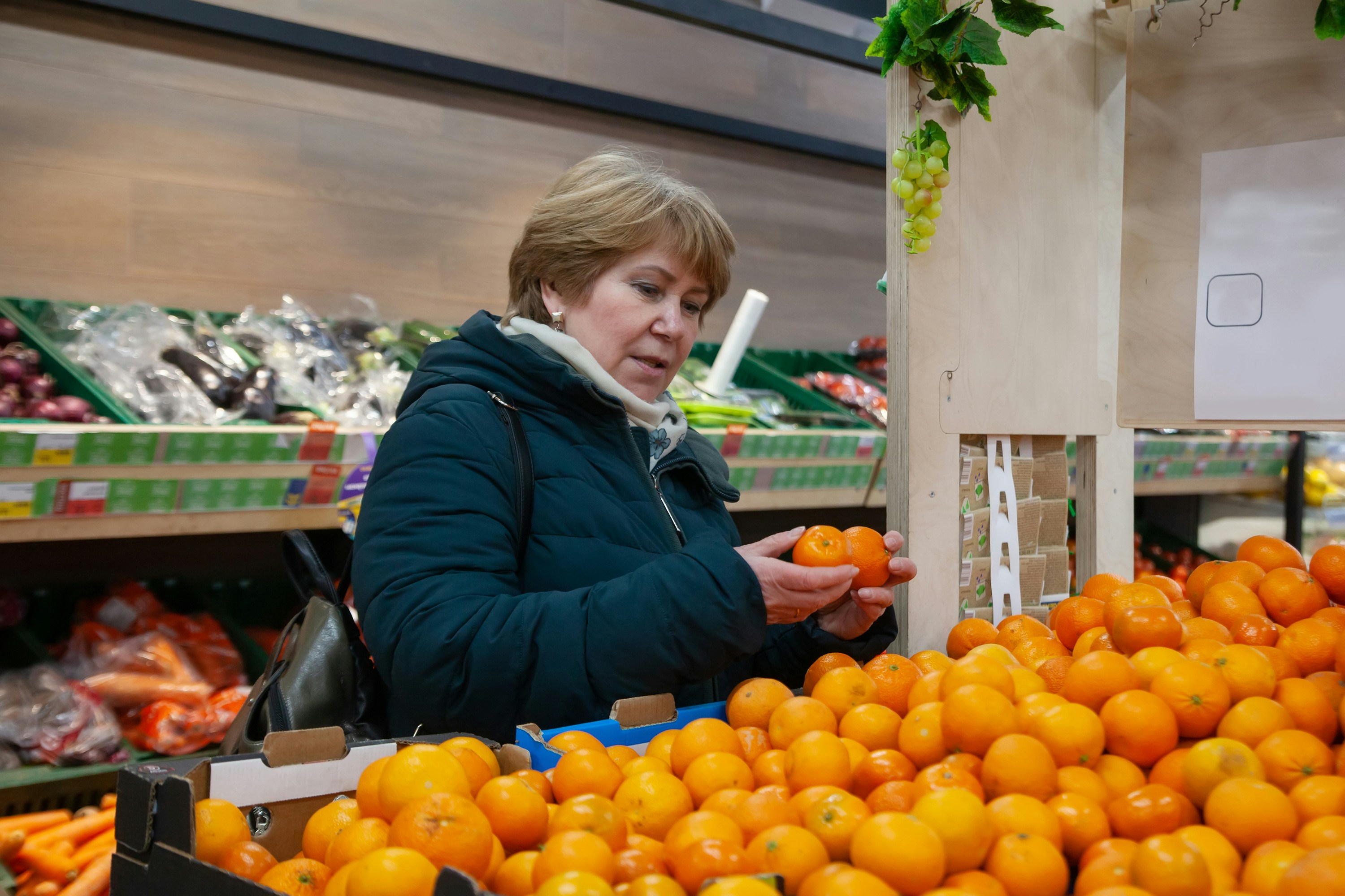 a woman in a grocery store