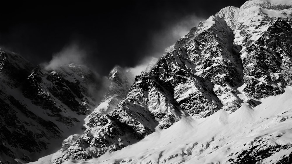 a mountain with snow