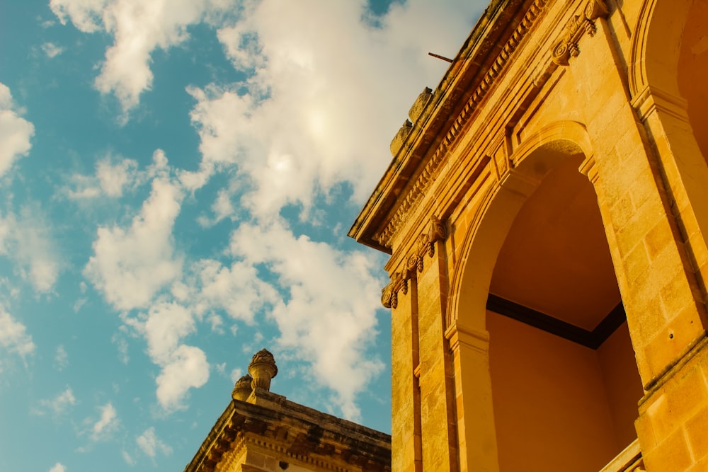 a building with a blue sky