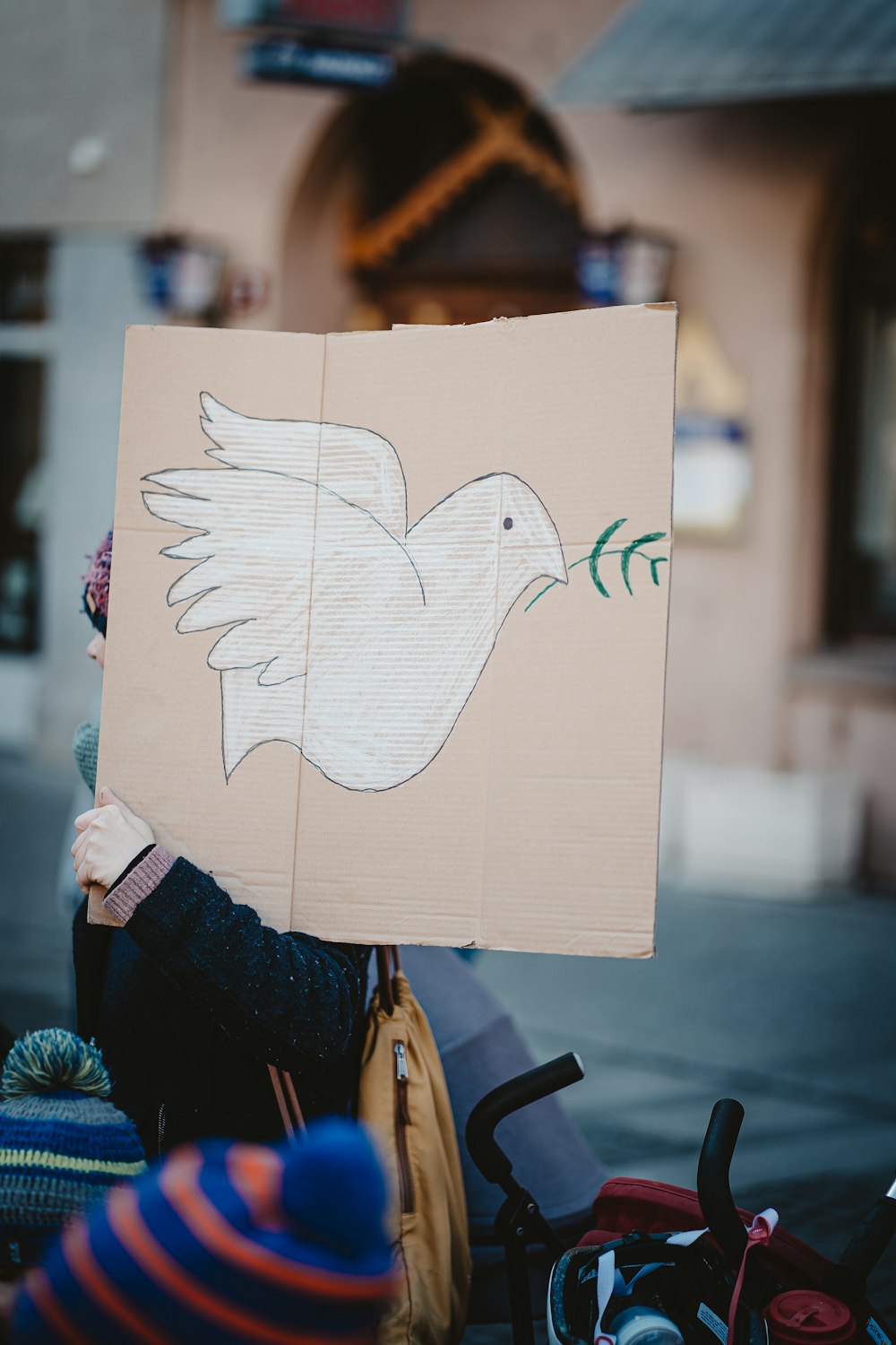 a person holding a sign