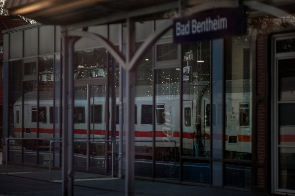 a train is parked in a station