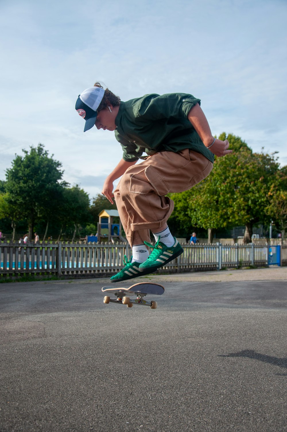 a man doing a trick on a skateboard