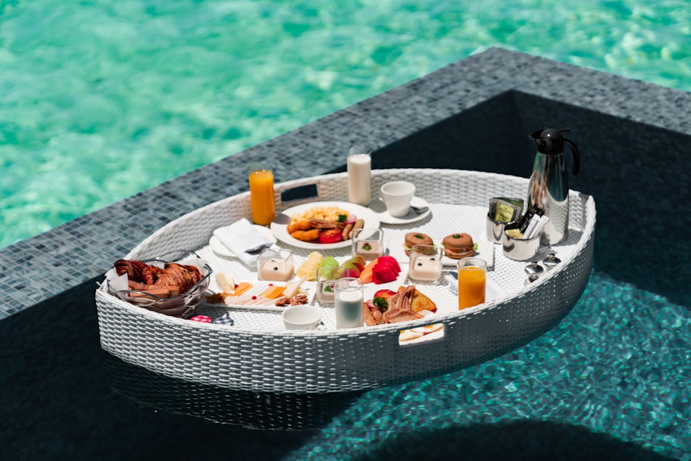 a tray of food on a table