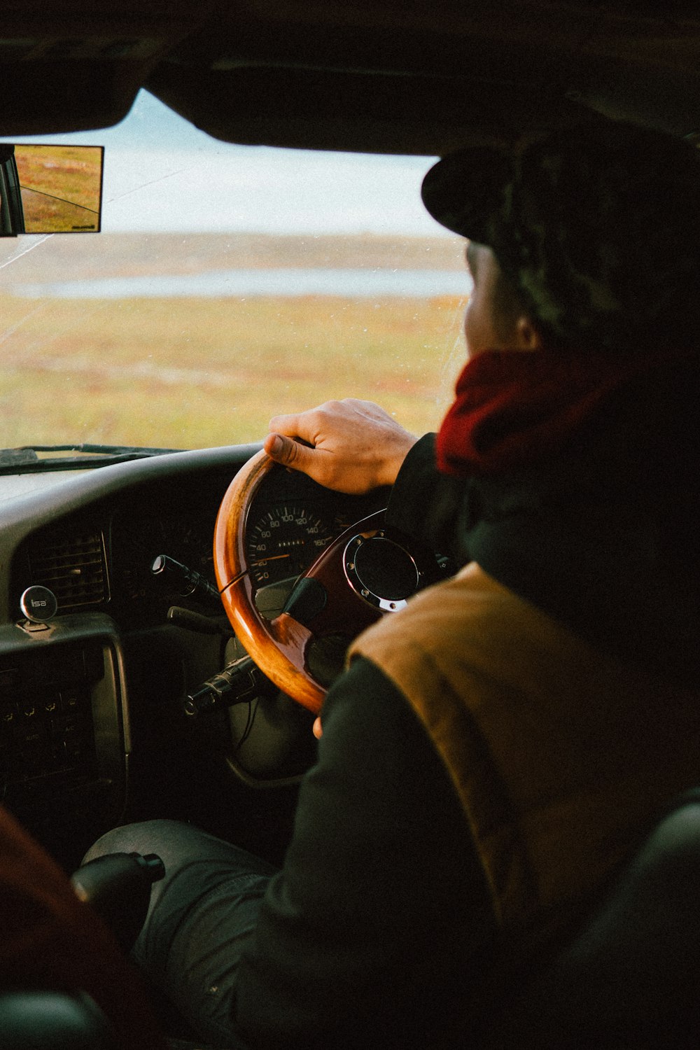 a person driving a car