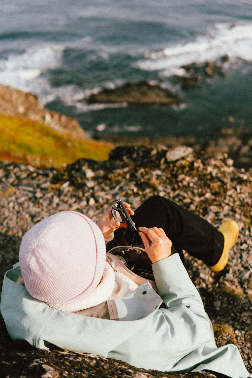 a person holding a phone