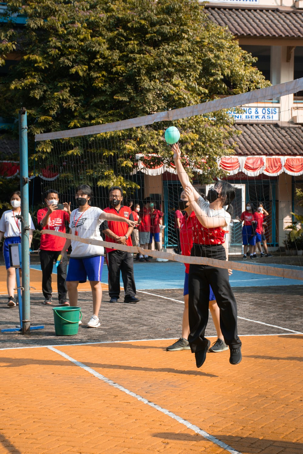 a person playing volleyball