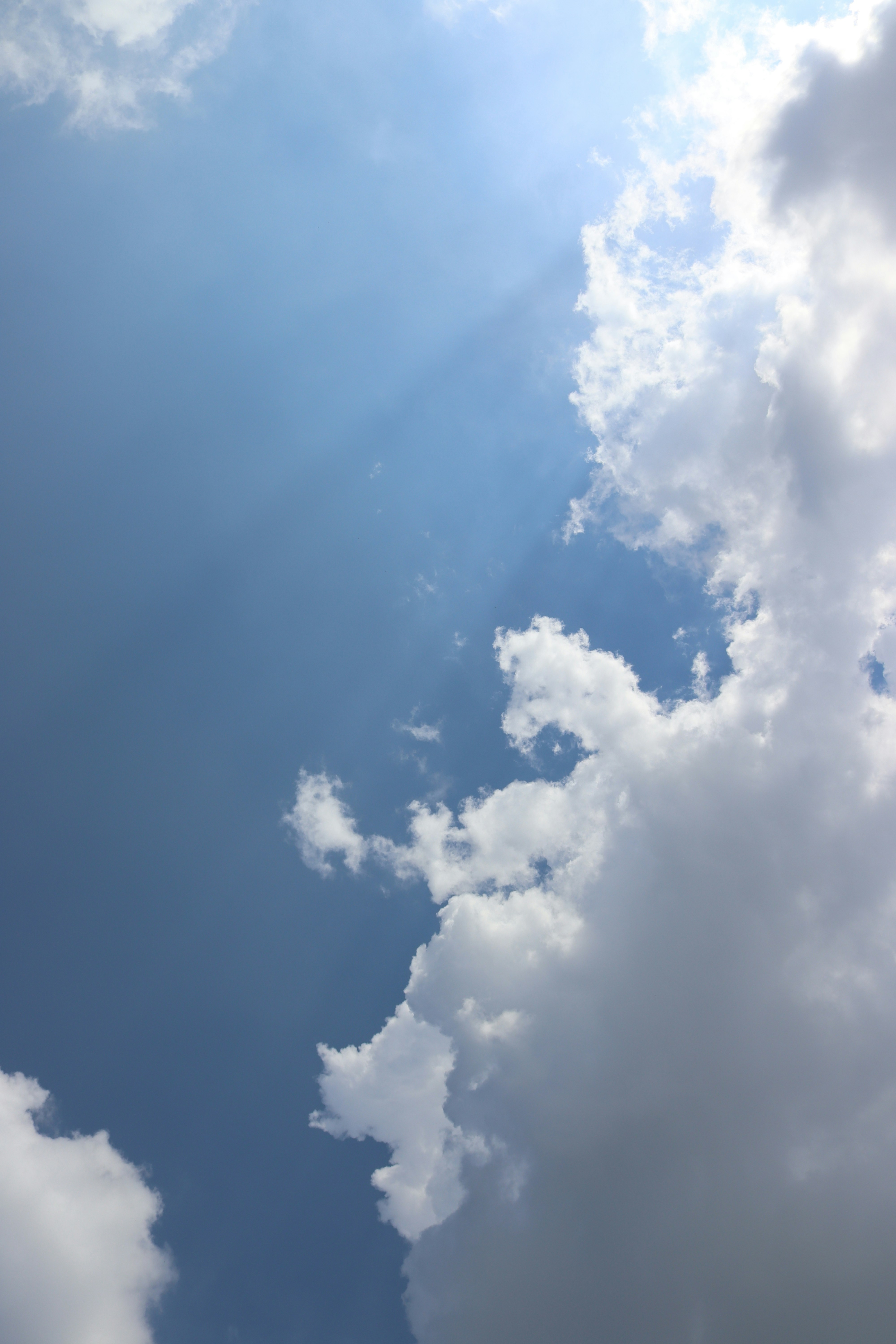 Un ciel bleu avec des nuages blancs