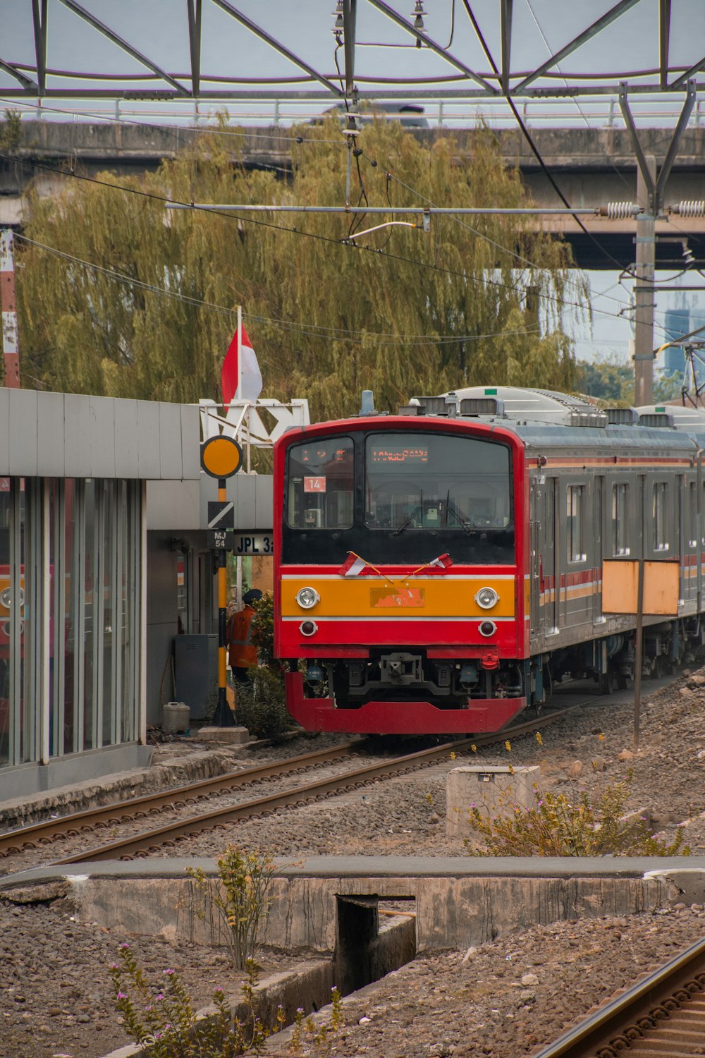 a train on the railway tracks