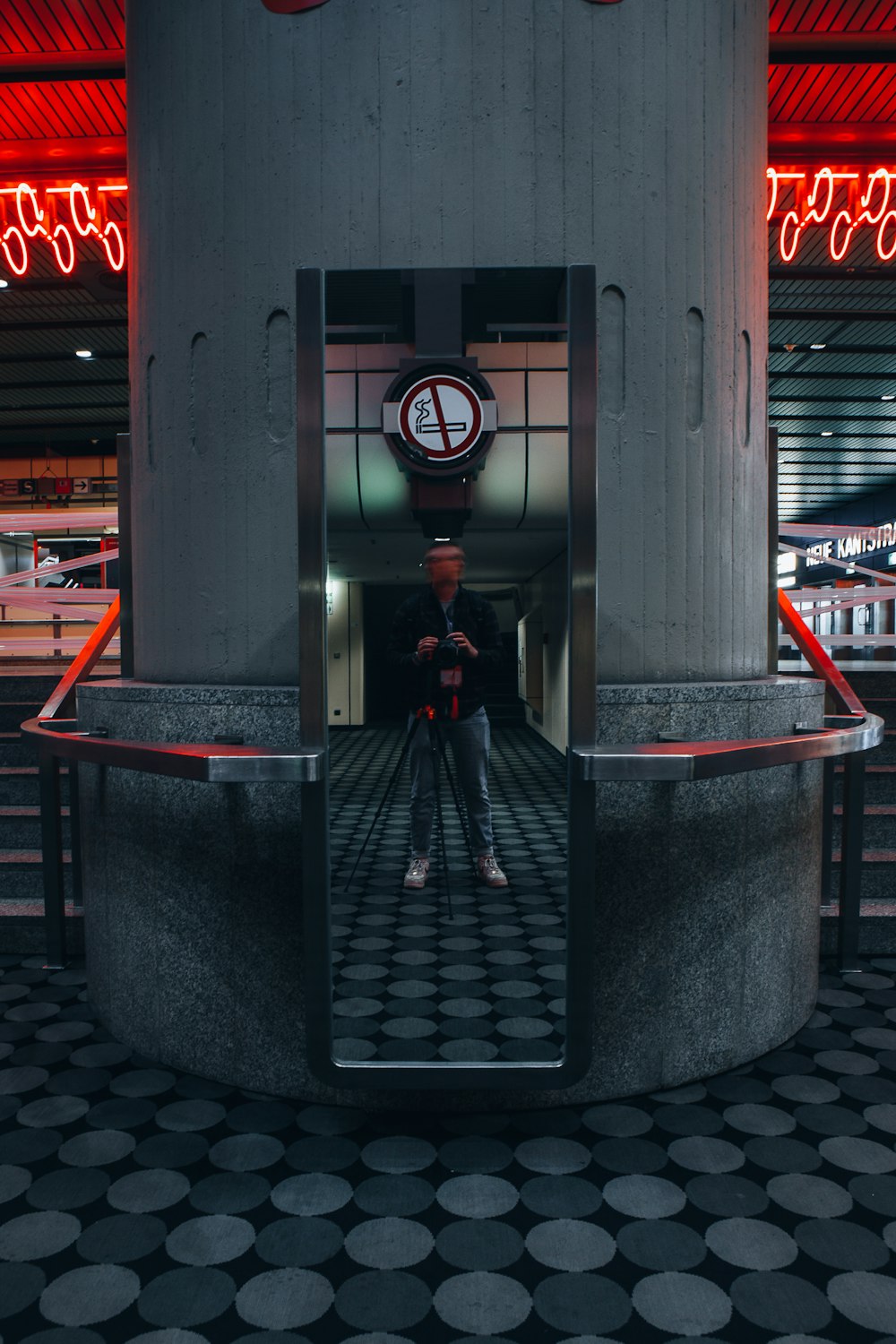 a person standing in a doorway