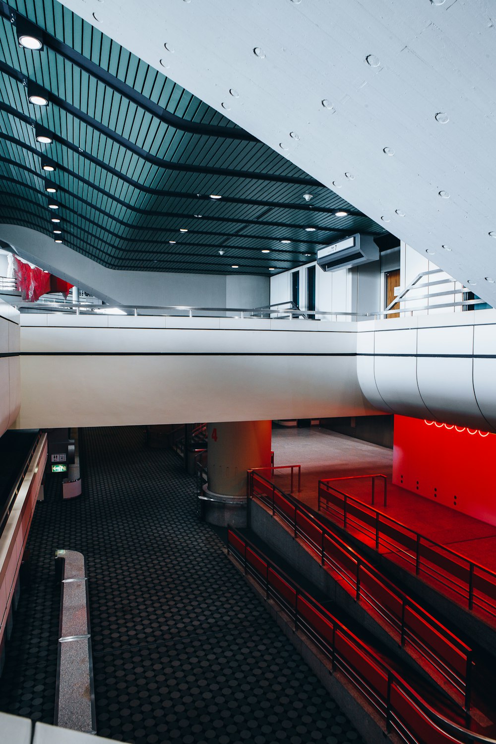 a large white pipe in a building