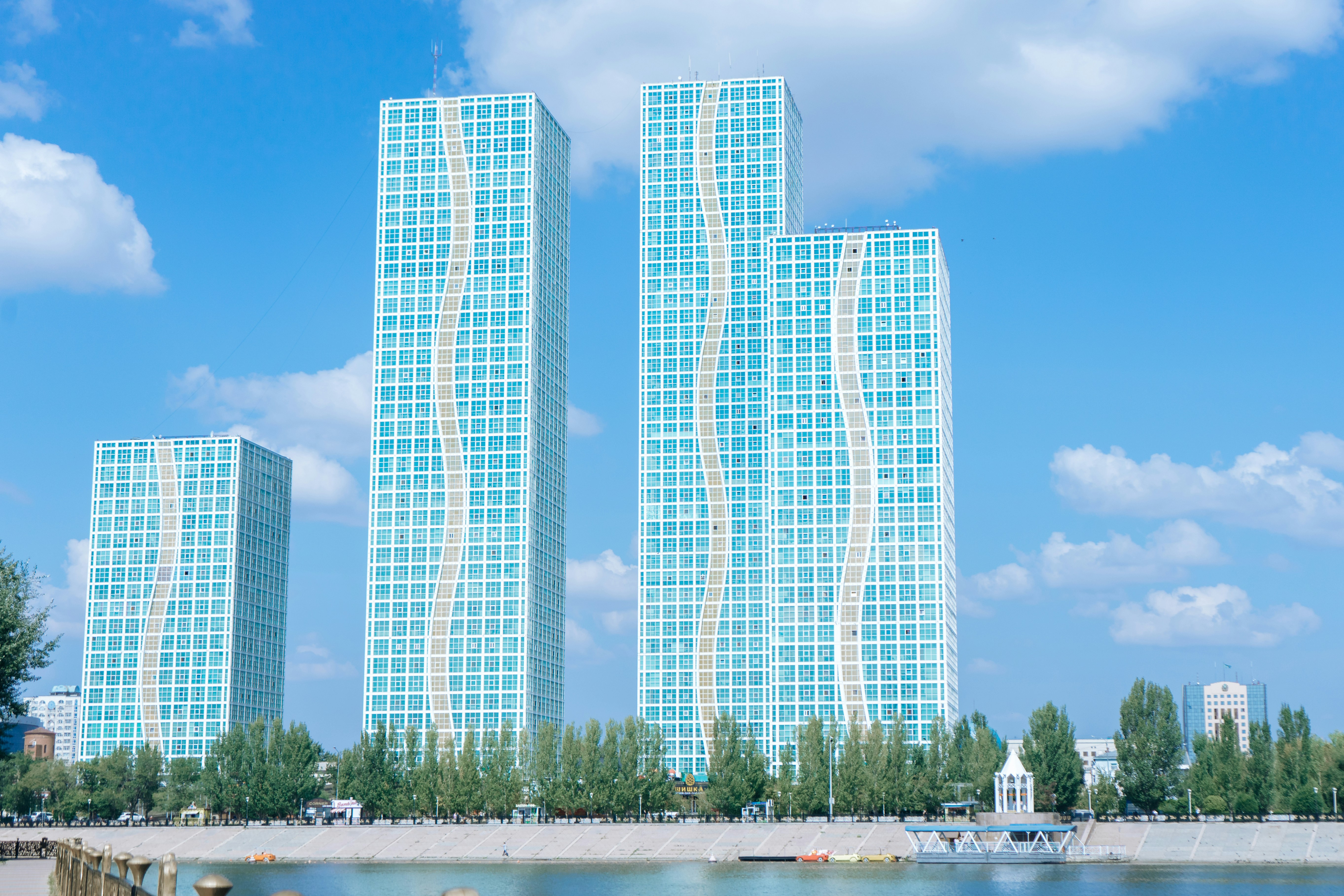 a couple of tall buildings