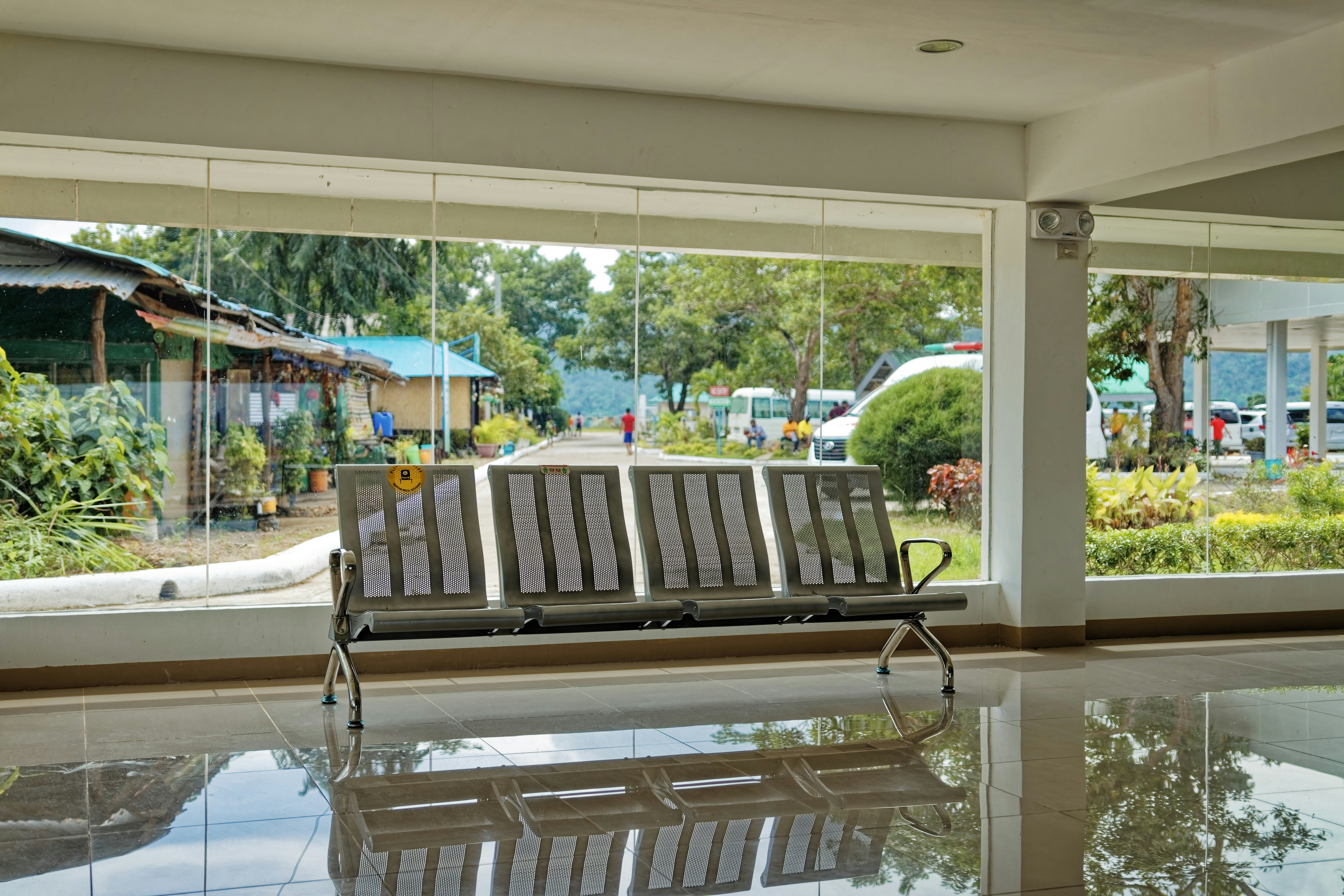 a bench sits unoccupied