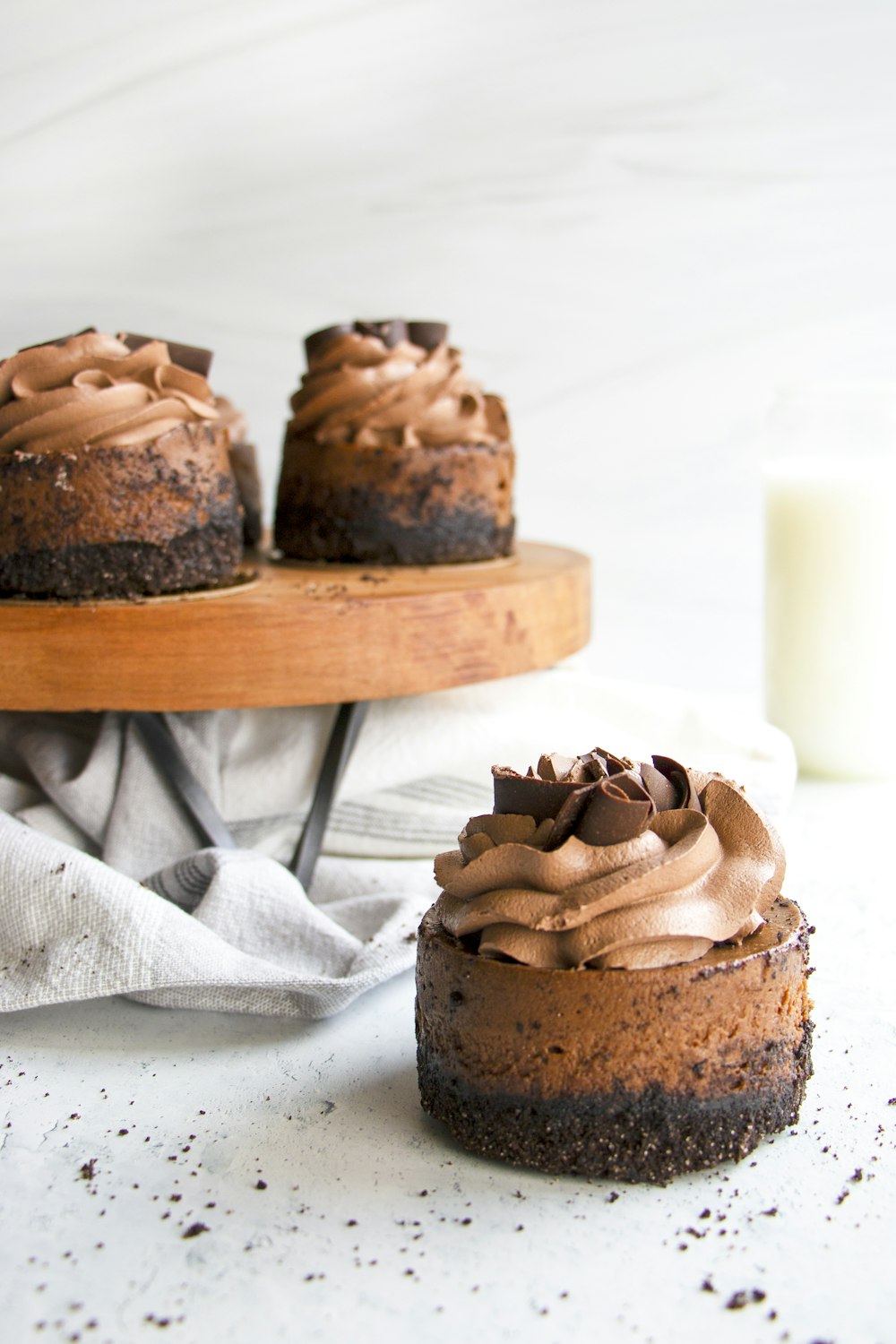 a group of chocolate cupcakes