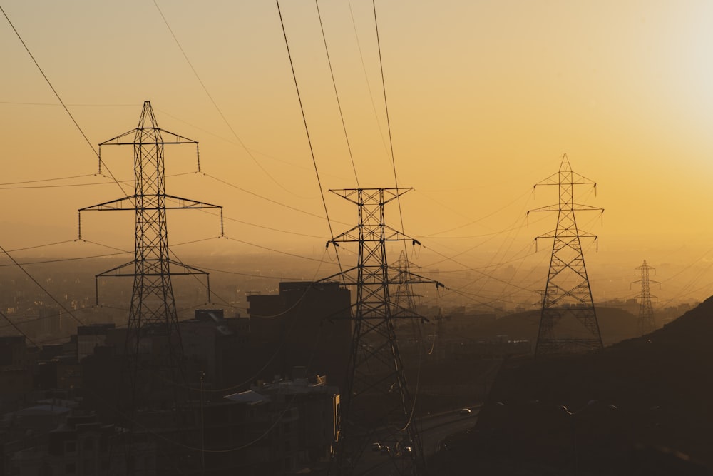 a group of power lines