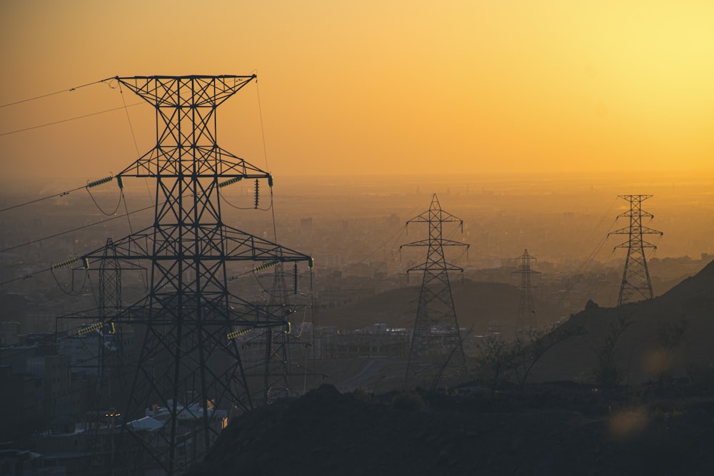 a group of power lines