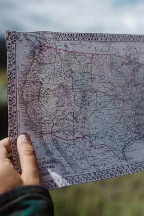 A historical map highlighting the journey from Seattle to Sacramento.