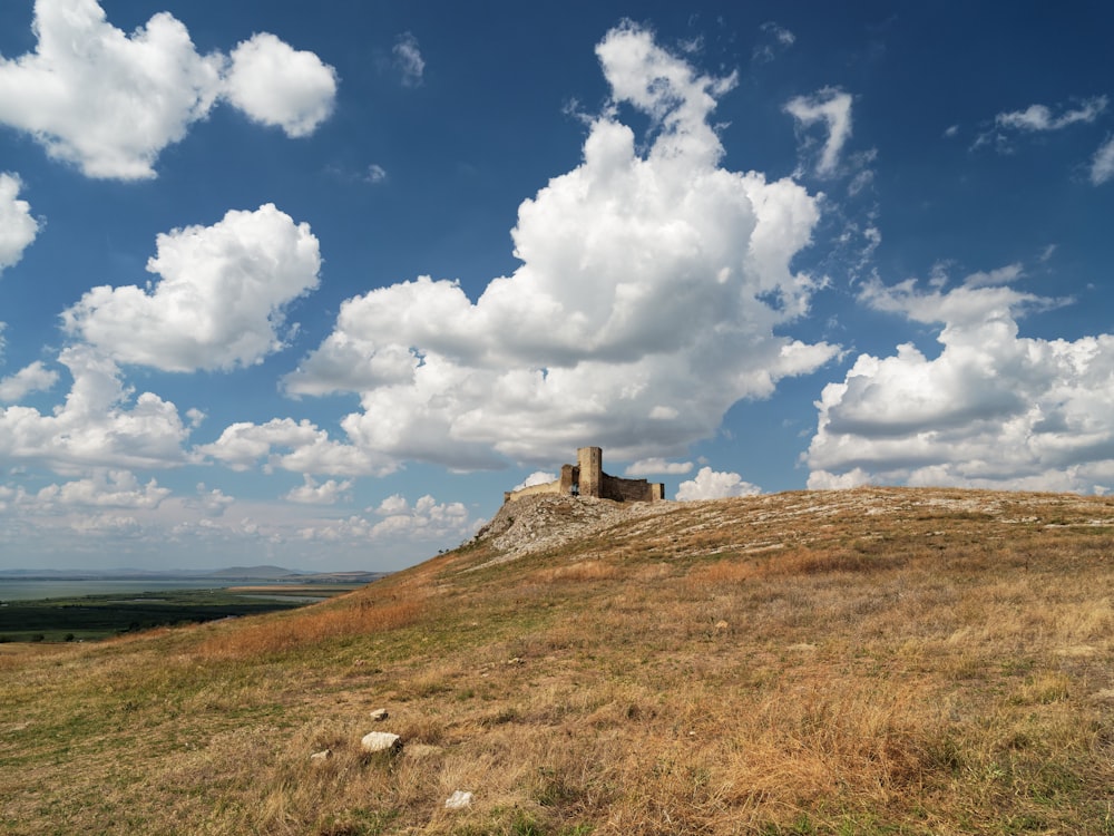 a castle on a hill