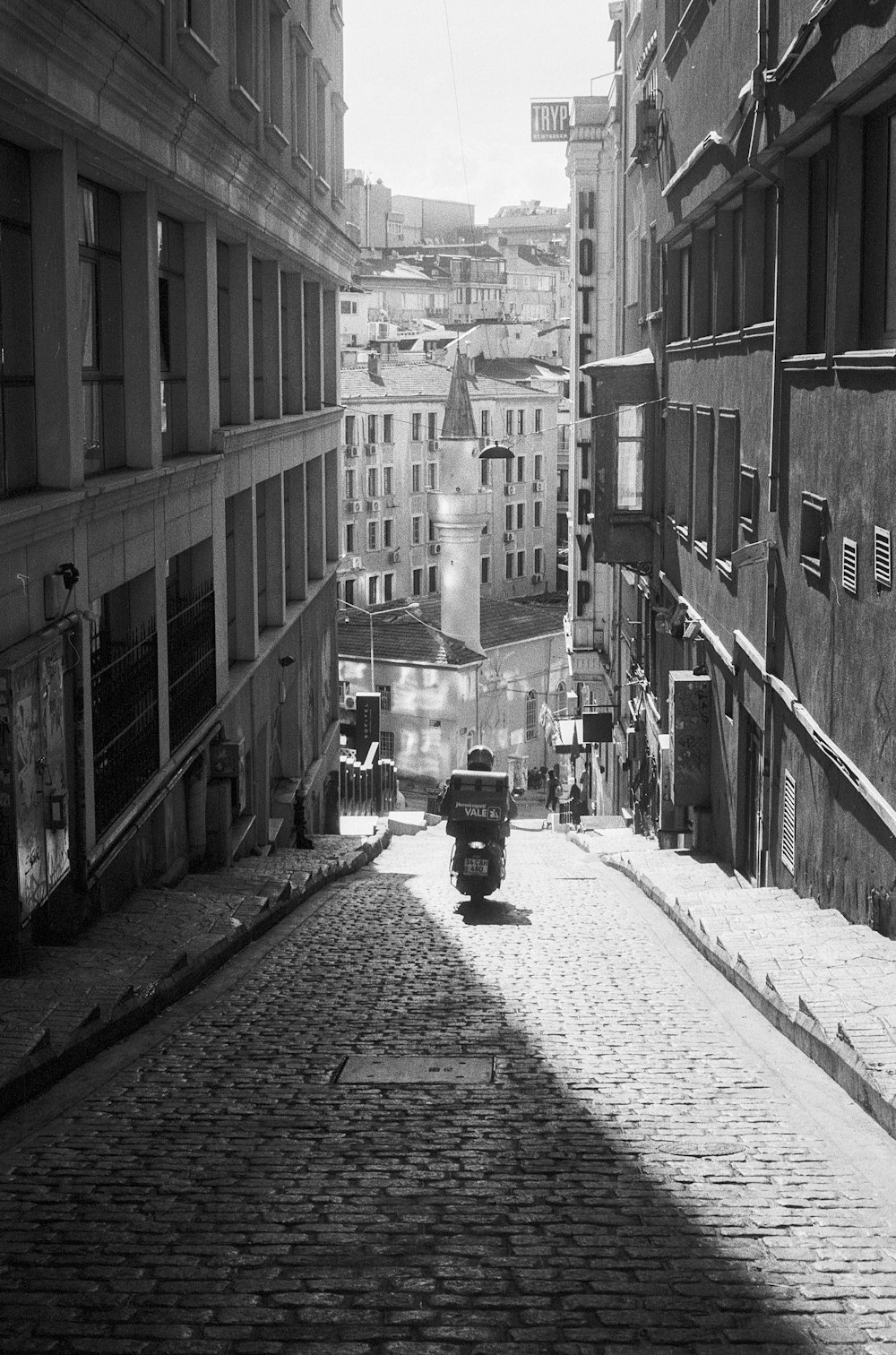 a motorcycle on a city street