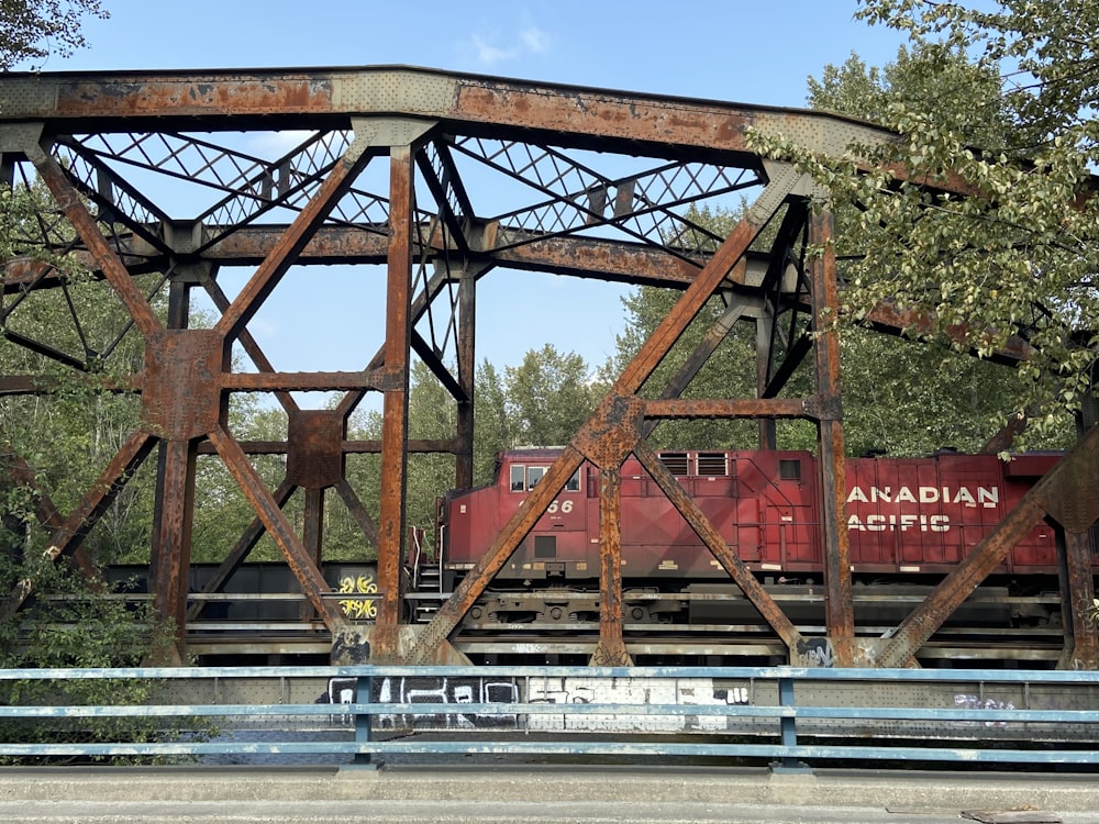 a train on a bridge