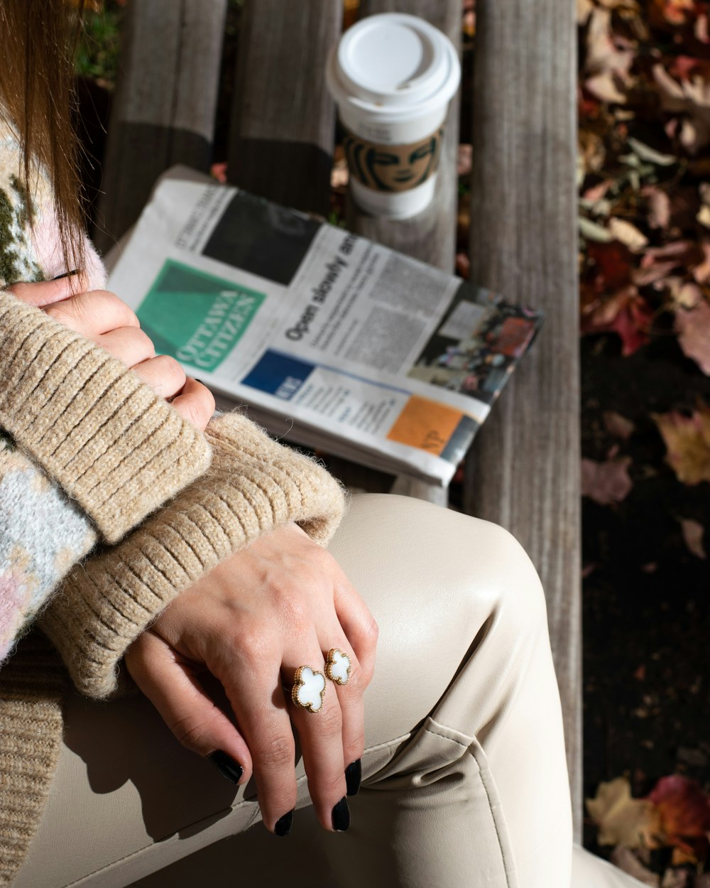 a person reading a newspaper