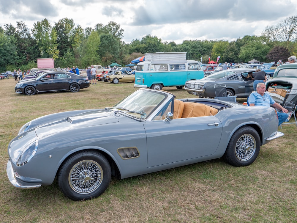 a car parked in a field