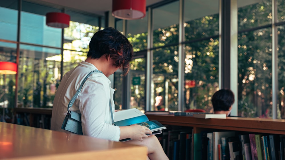 a person reading a book