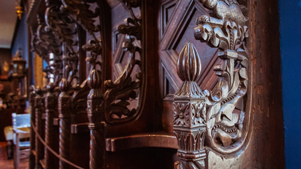 a close-up of a wooden door