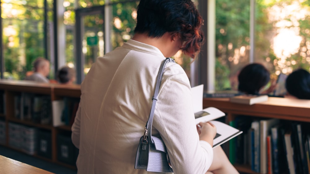 a person reading a book