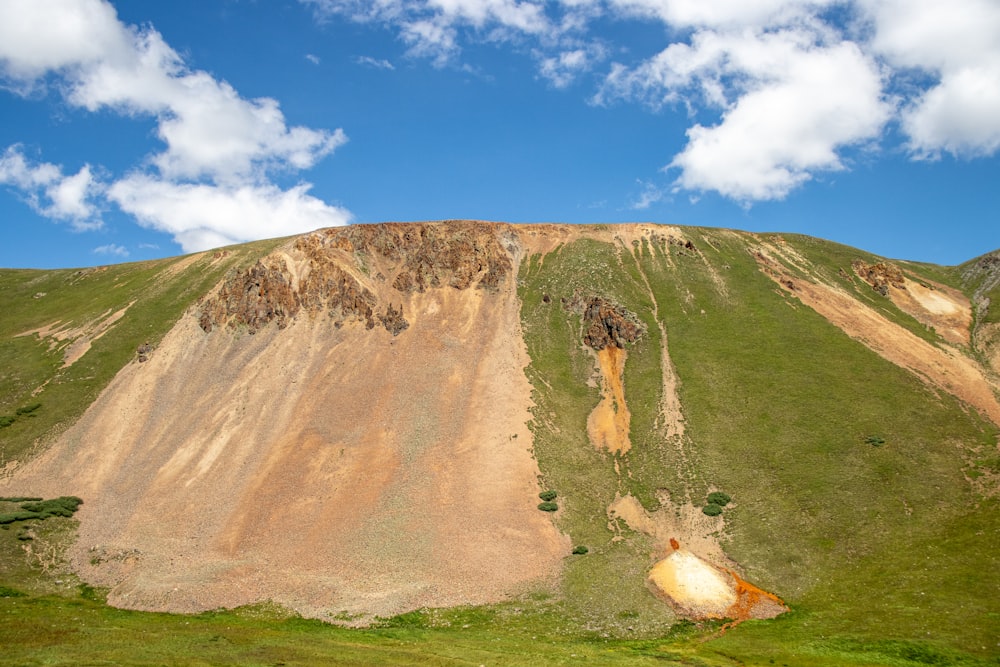 a large dirt hill