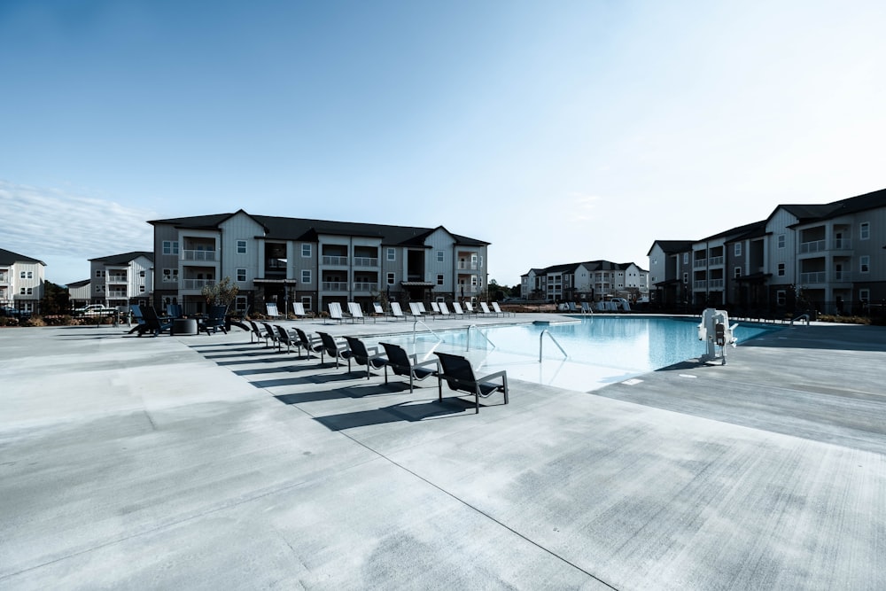 a group of chairs on a rooftop