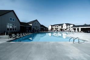 a swimming pool in a backyard