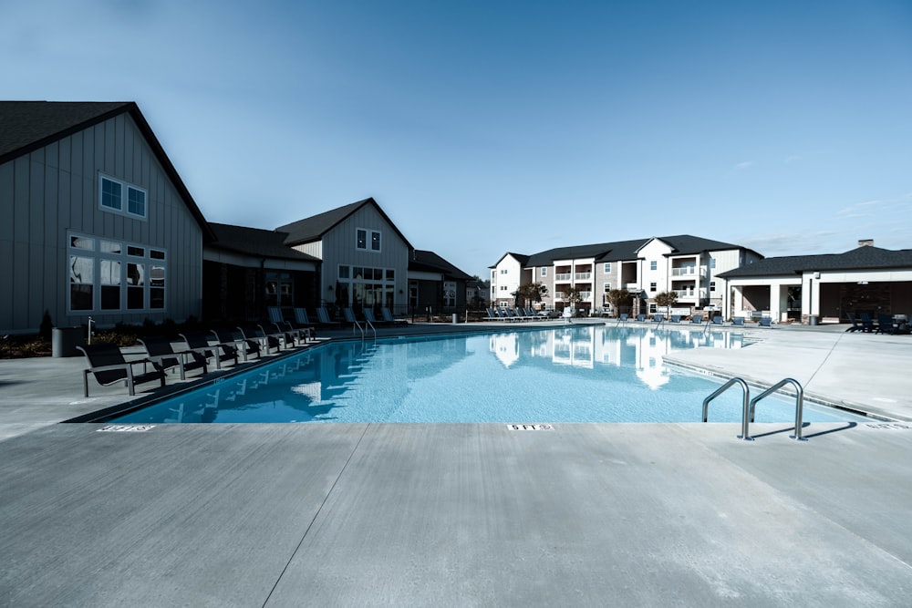 a swimming pool in a backyard