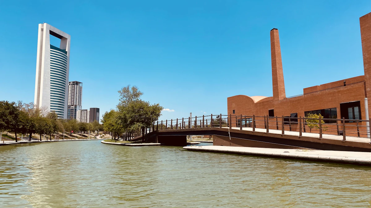 Monterrey city skyline with mountains