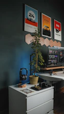 A cozy workspace featuring a partially completed 3D mechanical puzzle with tools and soft green accents.