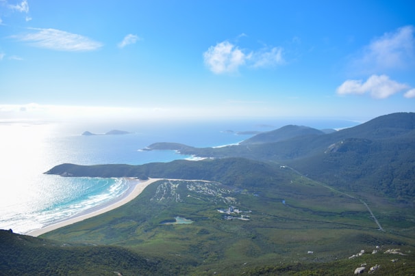 A scenic beach destination captured from above, inviting for a relaxing trip.