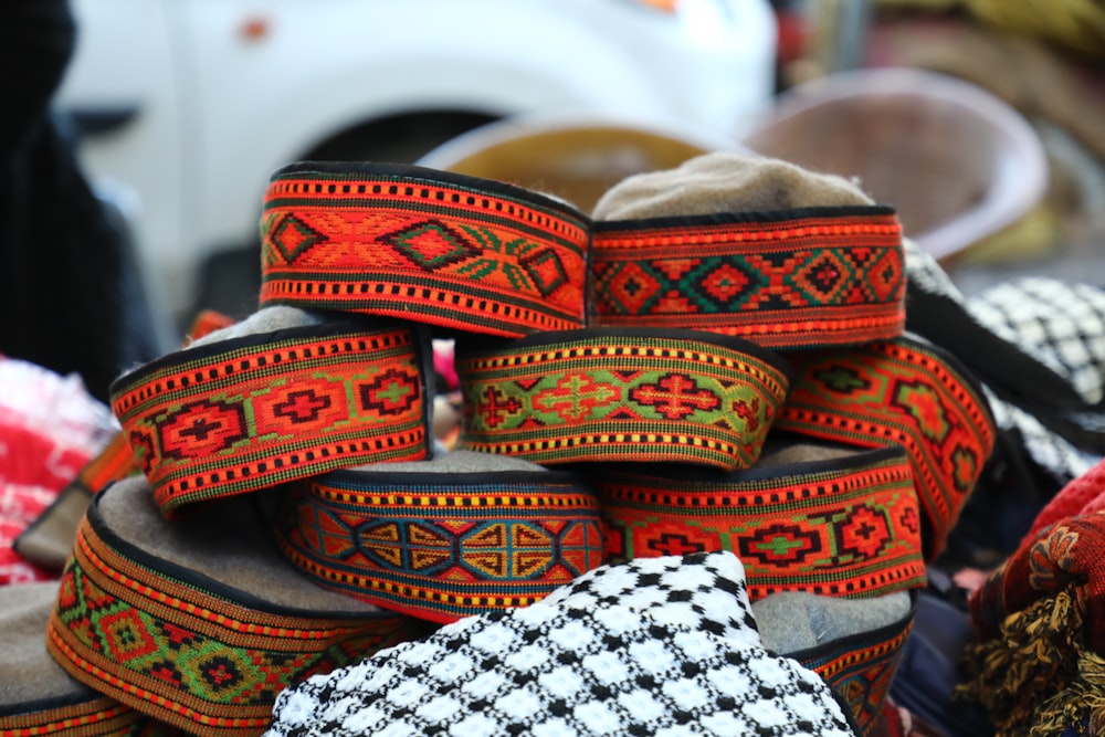 a group of colorful shoes