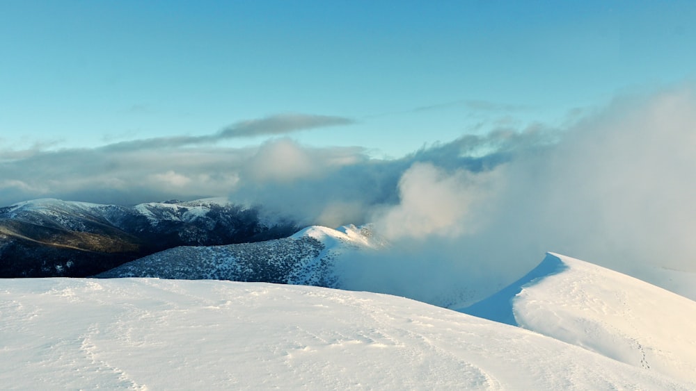 a snowy mountain landscape