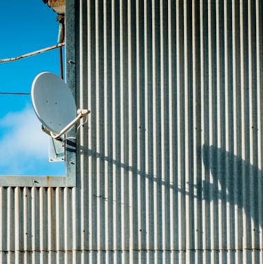 a satellite dish on a roof