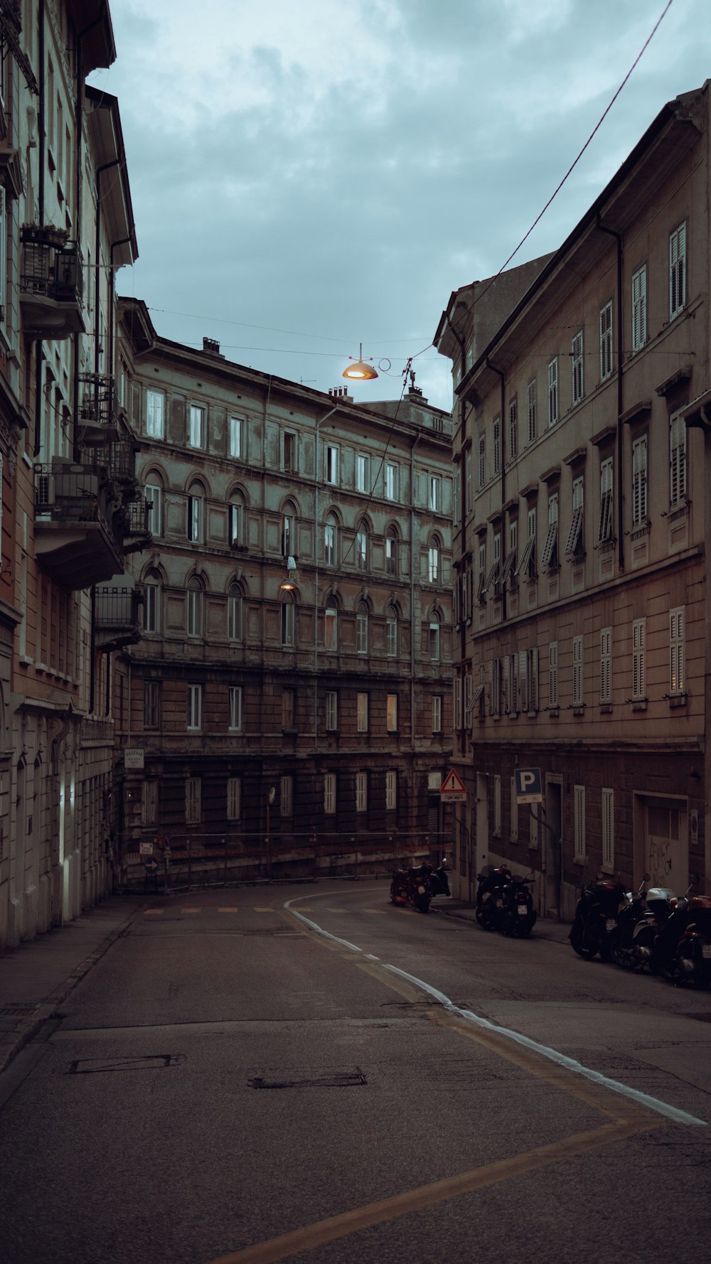 a street with buildings on either side