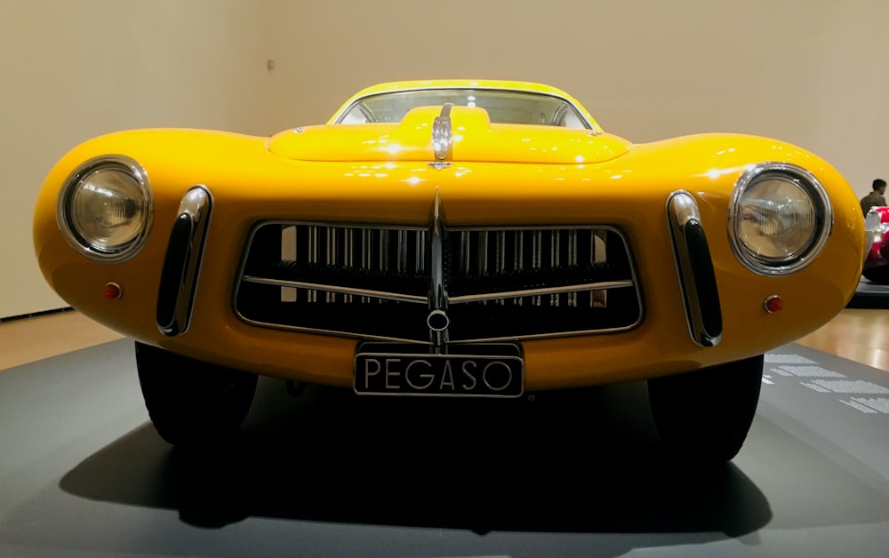 a yellow sports car